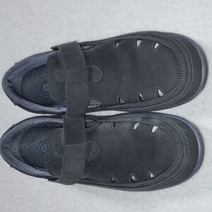 Orthofeet Serene 891 Shoes Nubuck Leather Black T-Strap Comfort Size 12 2E Wide
